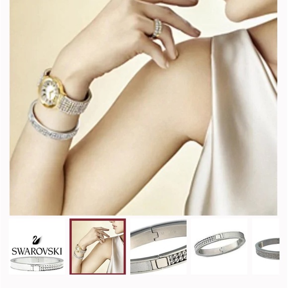 NWOT SWAROVSKI INTERVALE SILVER BANGLE 🔥🔥 - Picture 3 of 11